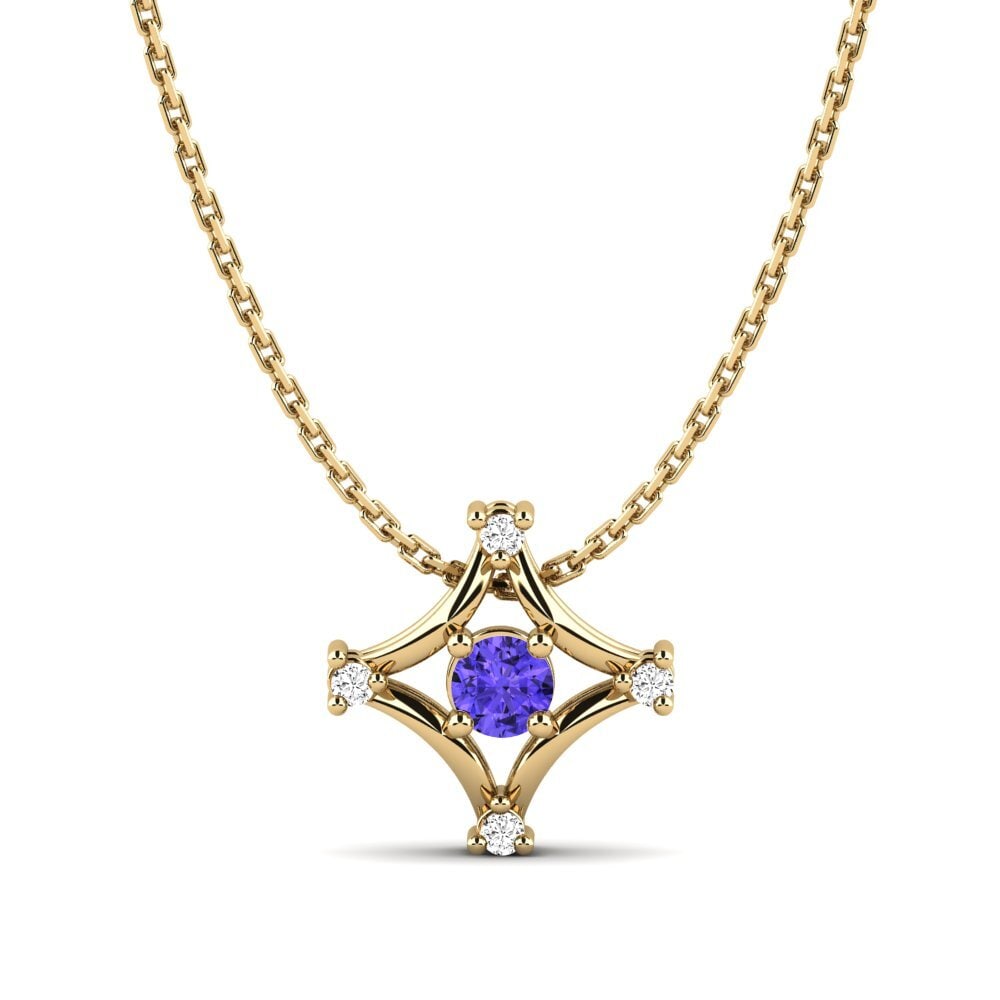 Gelbgold 585 Tansanit Damen anhänger Helga