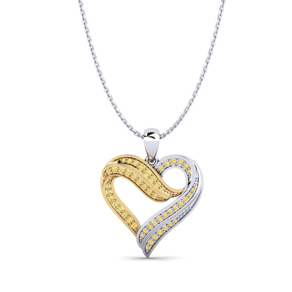 Vàng Trắng-Vàng 18K Kim Cương Vàng Mặt dây chuyền nữ Inge