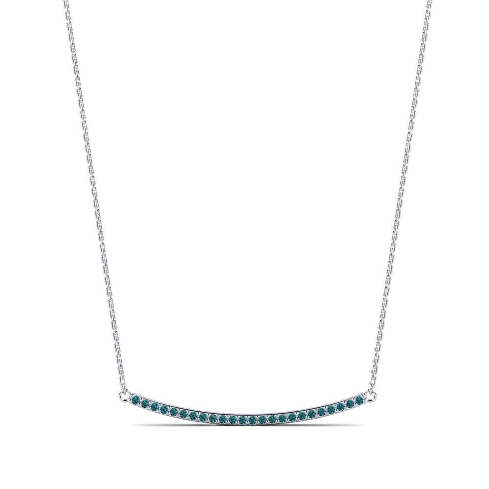 950 Platin Blauer Diamant Damen halskette Kaja