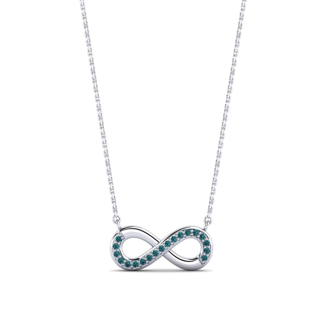 950 Platin Blauer Diamant Damen halskette Longina