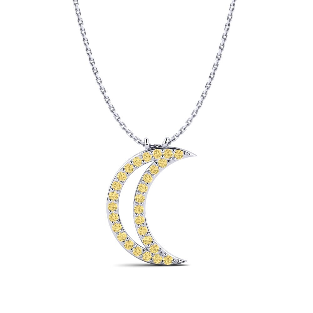 Diamante Amarillo Collar de Mujer Michalina