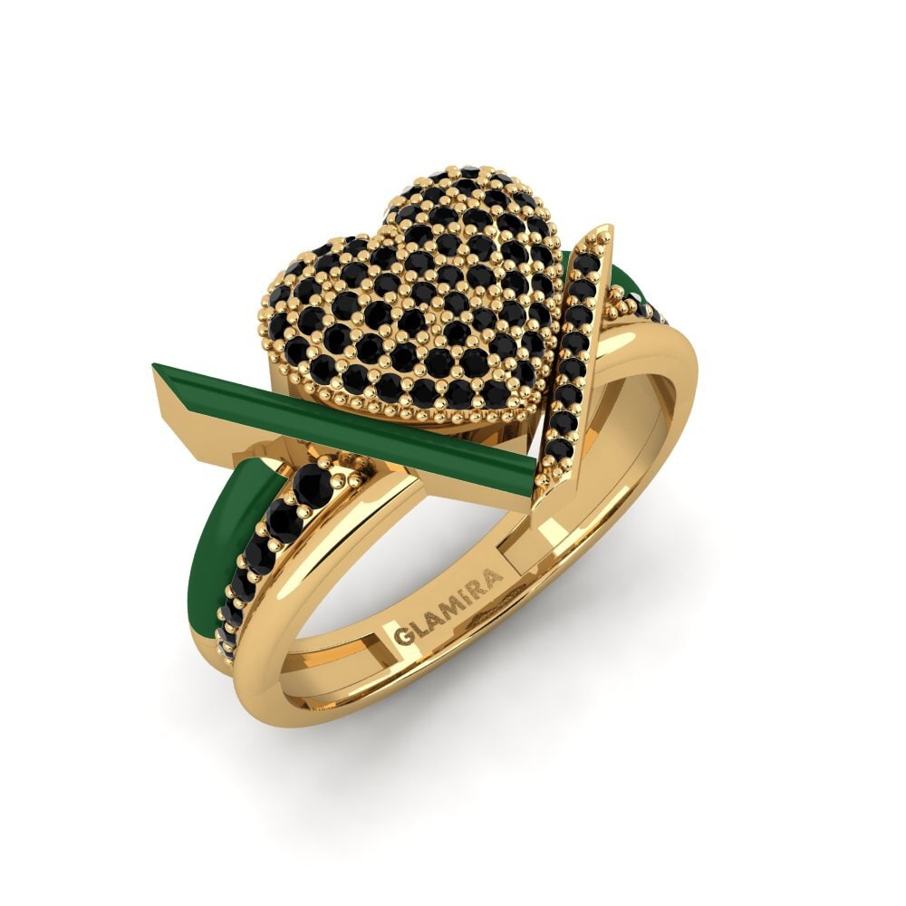 Schwarzer Saphir Ring Abbraccio
