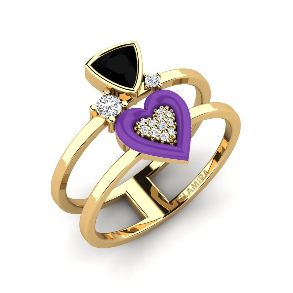 Diamante Negro Anillo Affollata