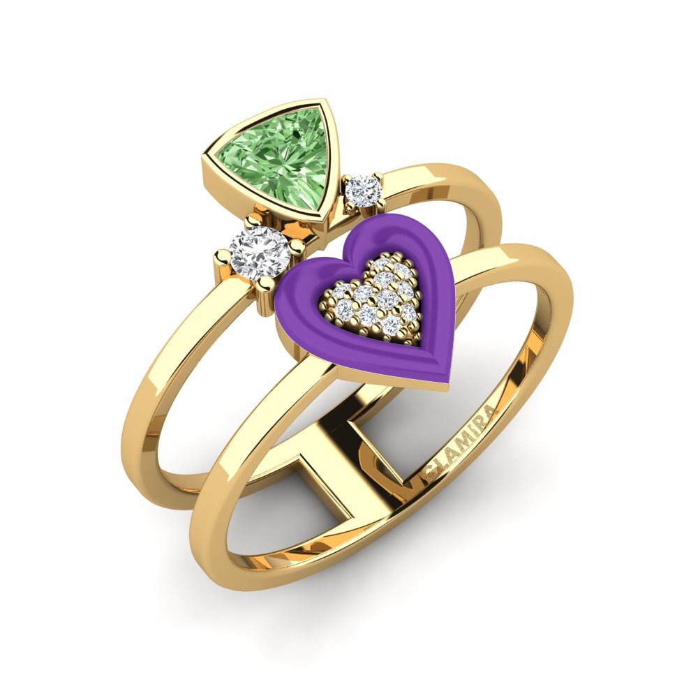 Diamante Verde Anillo Affollata