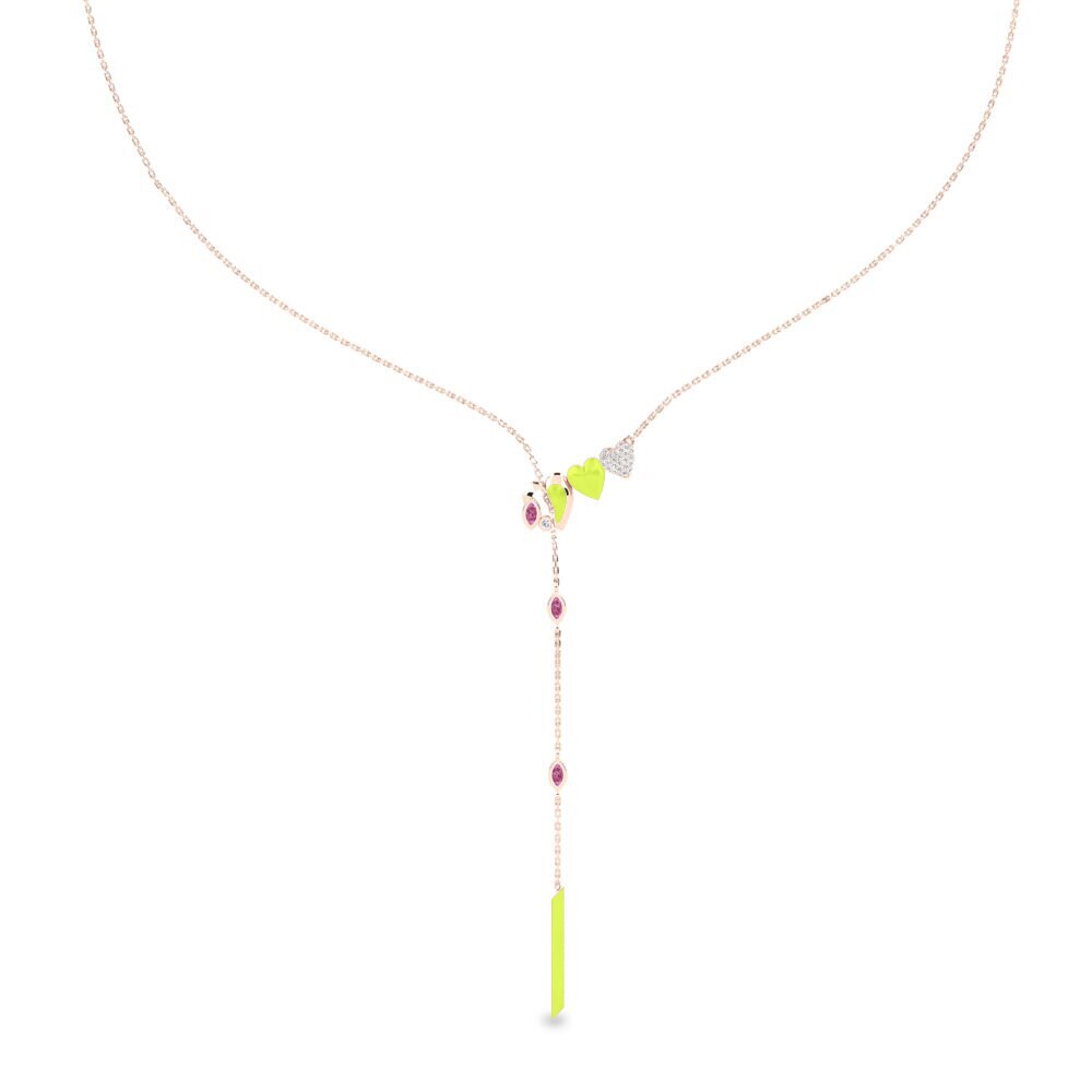 Vàng Hồng 9K Đá Rhodolite Dây chuyền nữ Amorameris