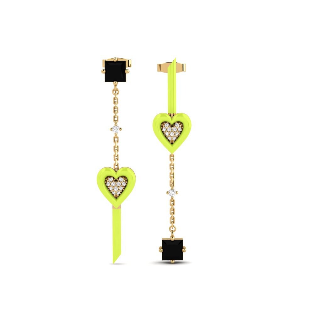 Pendientes Zafiro negro Gotas y cuelgan