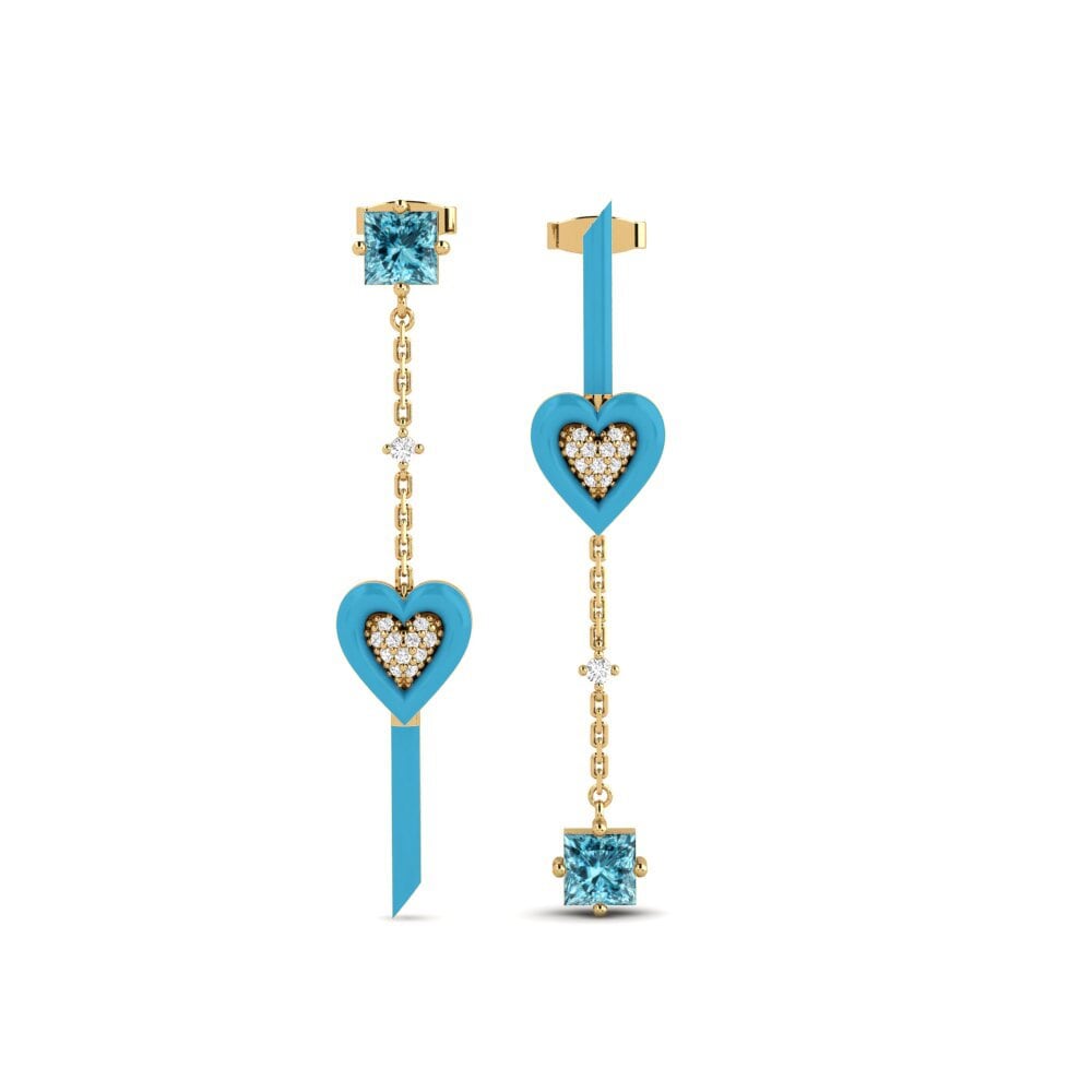 Drops & Dangle Blue Zircon Earrings
