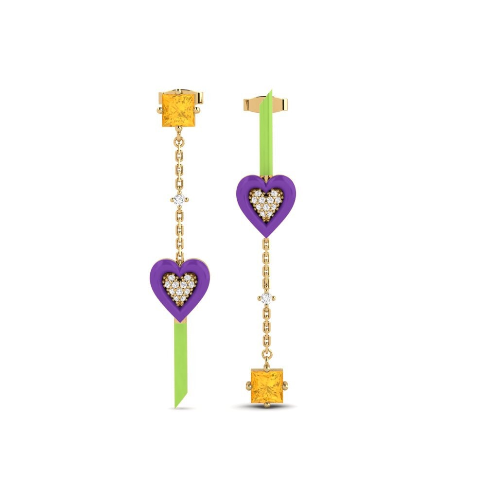 Pendientes Citrino Gotas y cuelgan
