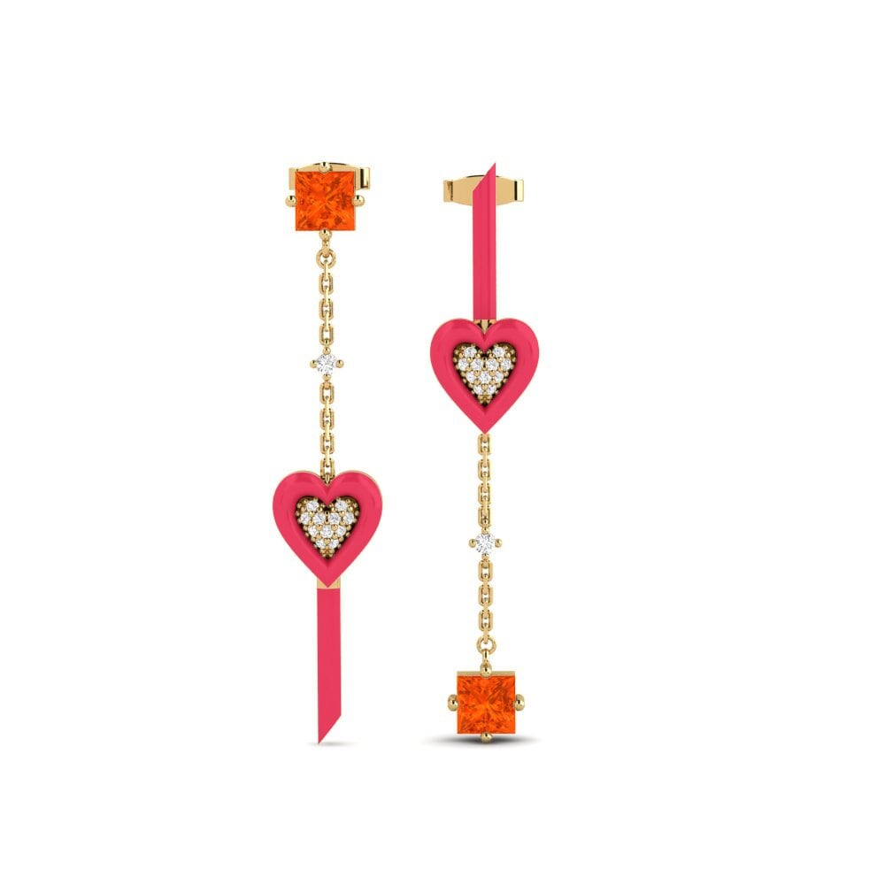 Pendientes Ópalo Fuego Gotas y cuelgan