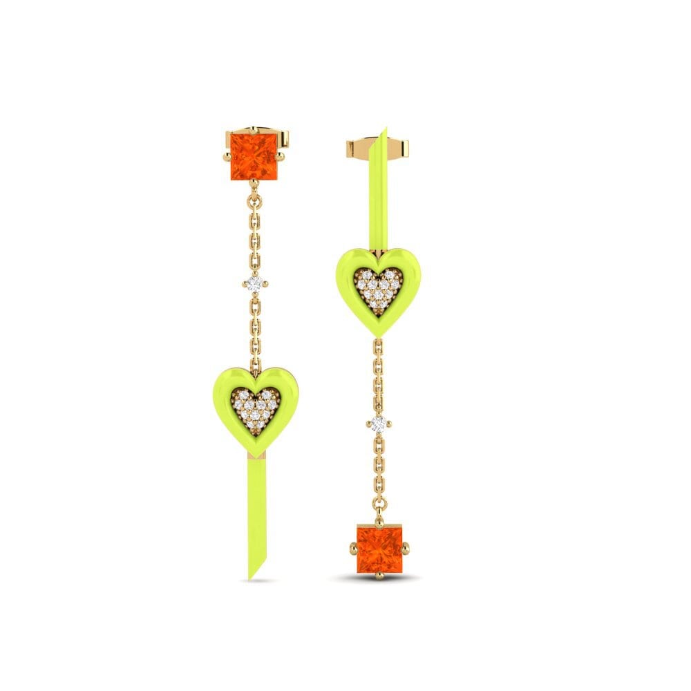 Pendientes Ópalo Fuego Gotas y cuelgan
