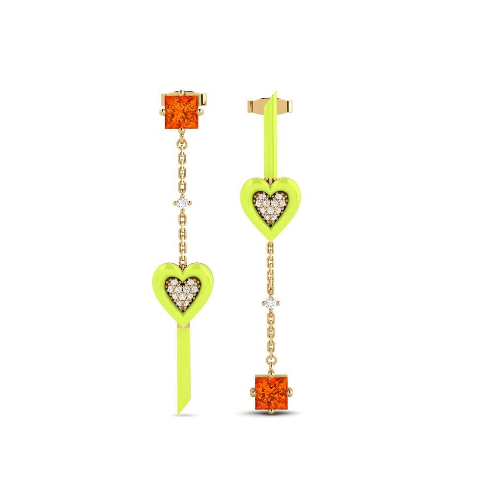 Drops & Dangle Orange Sapphire Earrings