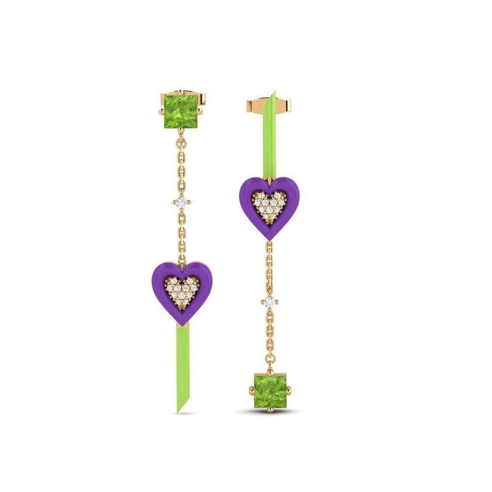 Pendientes Peridoto Gotas y cuelgan