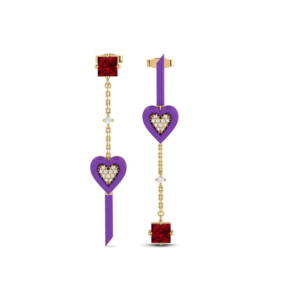 Pendientes Rubí Gotas y cuelgan