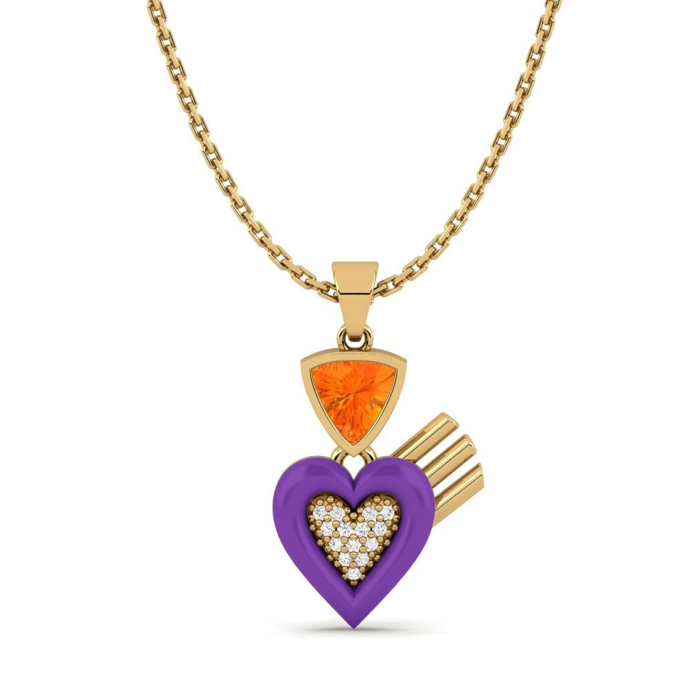 Orange Sapphire Women's Pendant Angellove