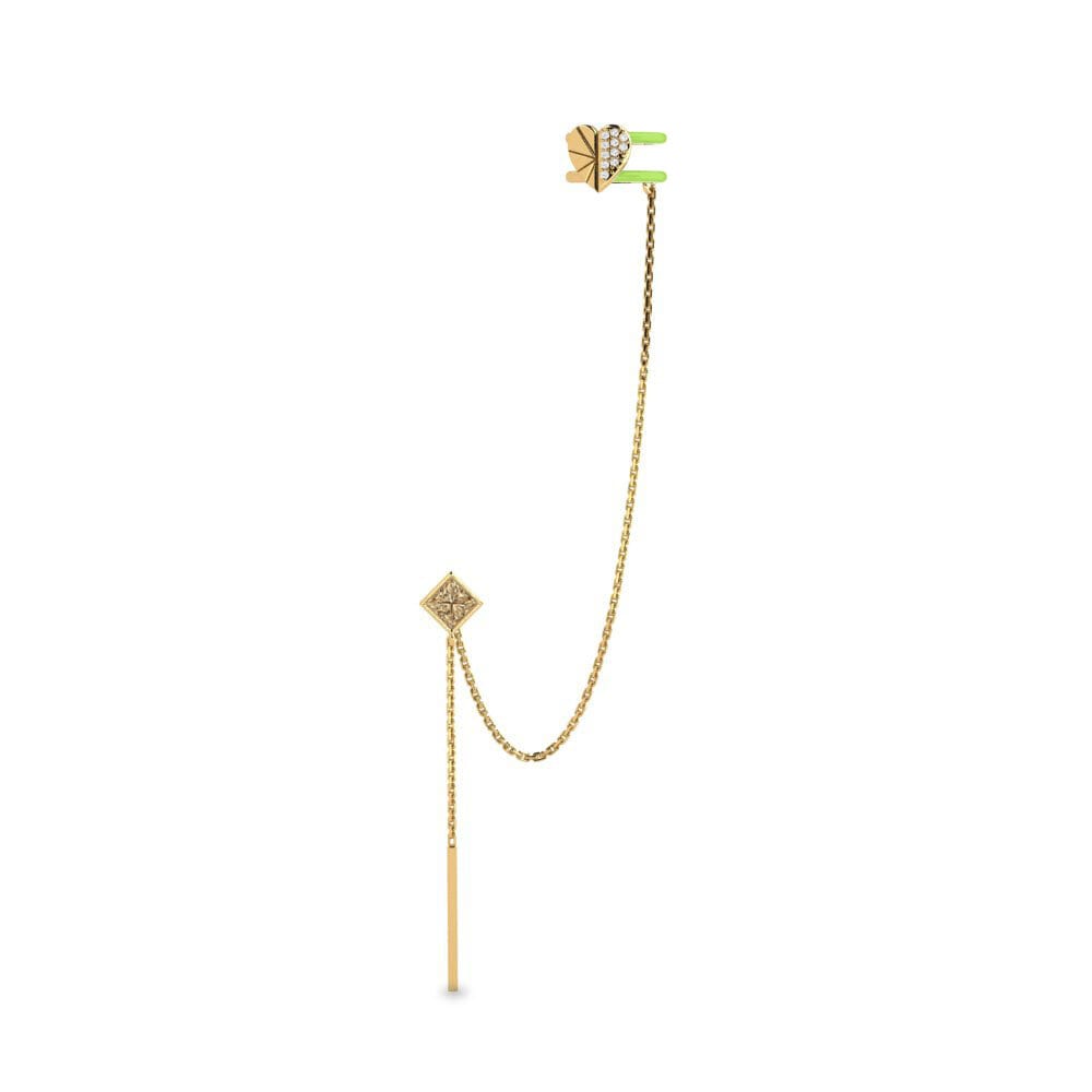 Pendientes Diamante Marrón Brazalete de oreja