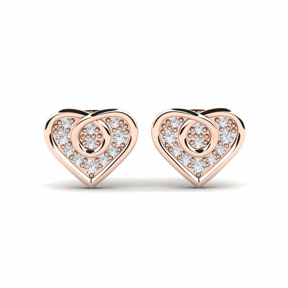 Studs Earrings Chikondi 585 Rose Gold White Sapphire