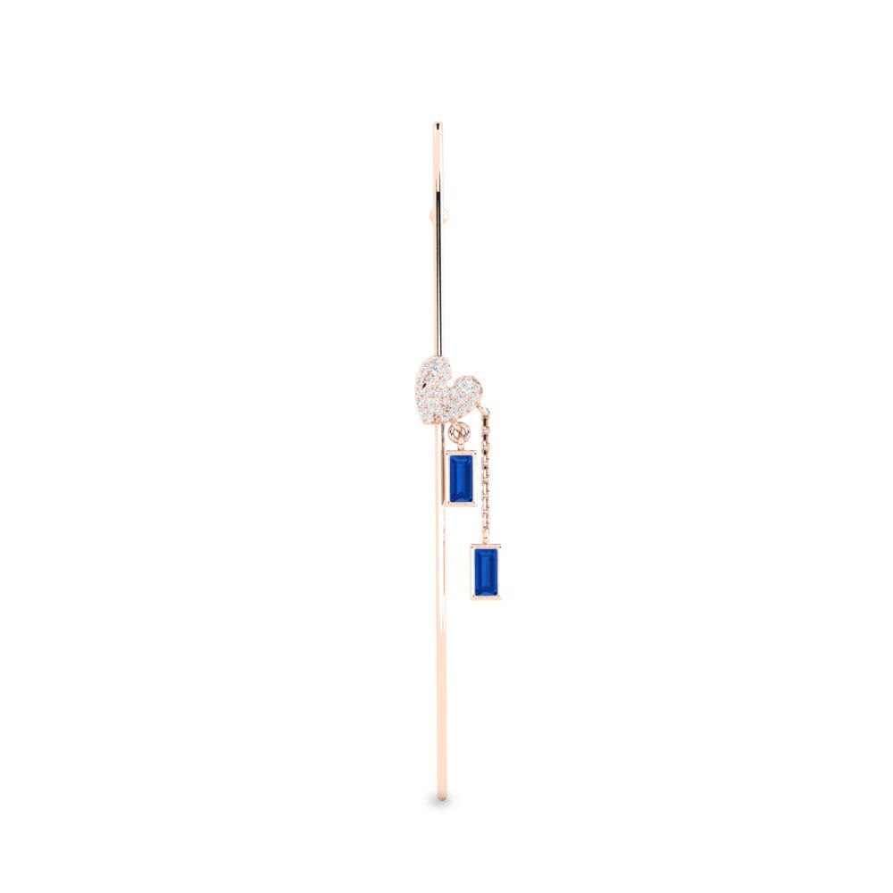 9ct Rose Gold Dark Blue Zirconia Ear Piercing Czysty
