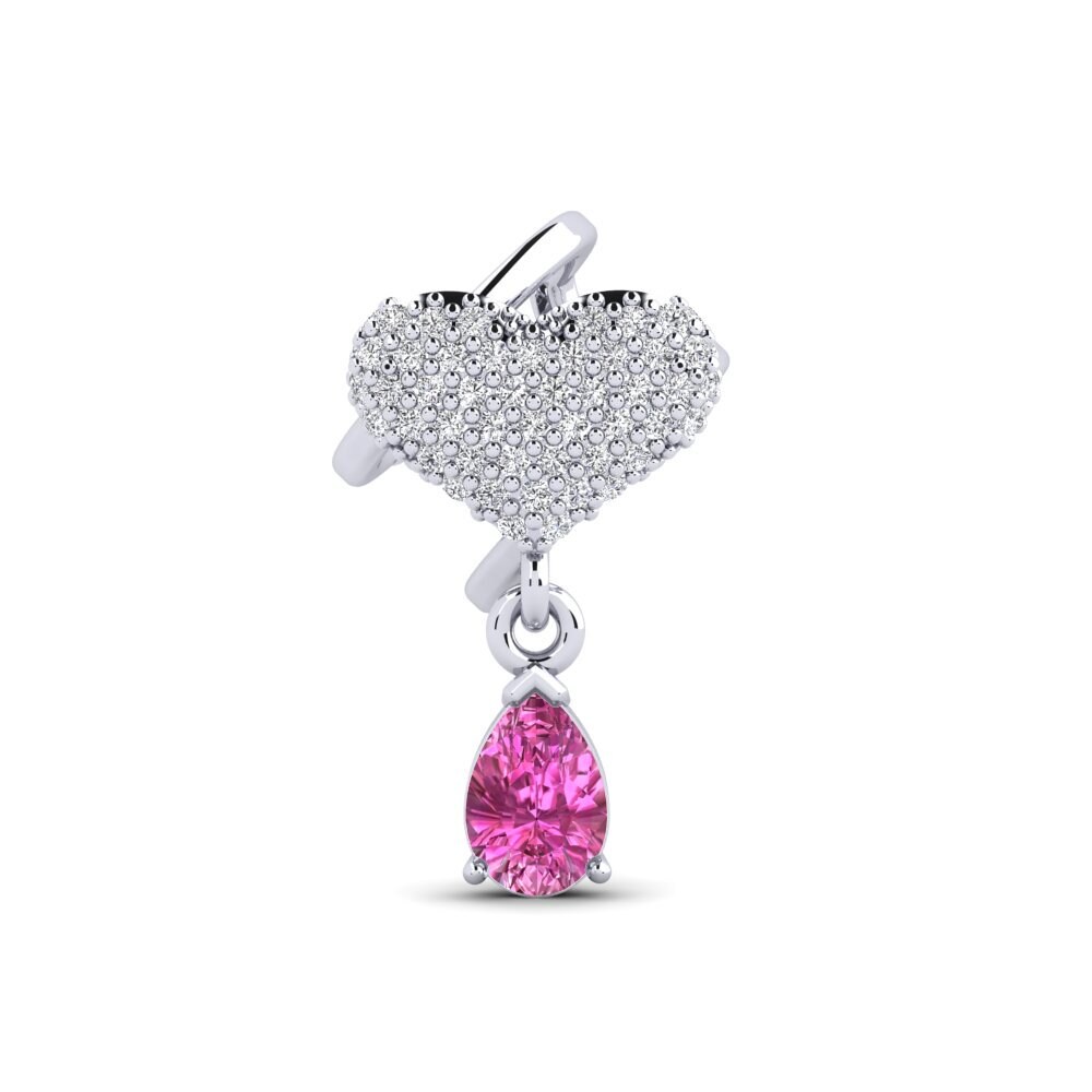 18ct White Gold Pink Topaz Women's Earring Desejo