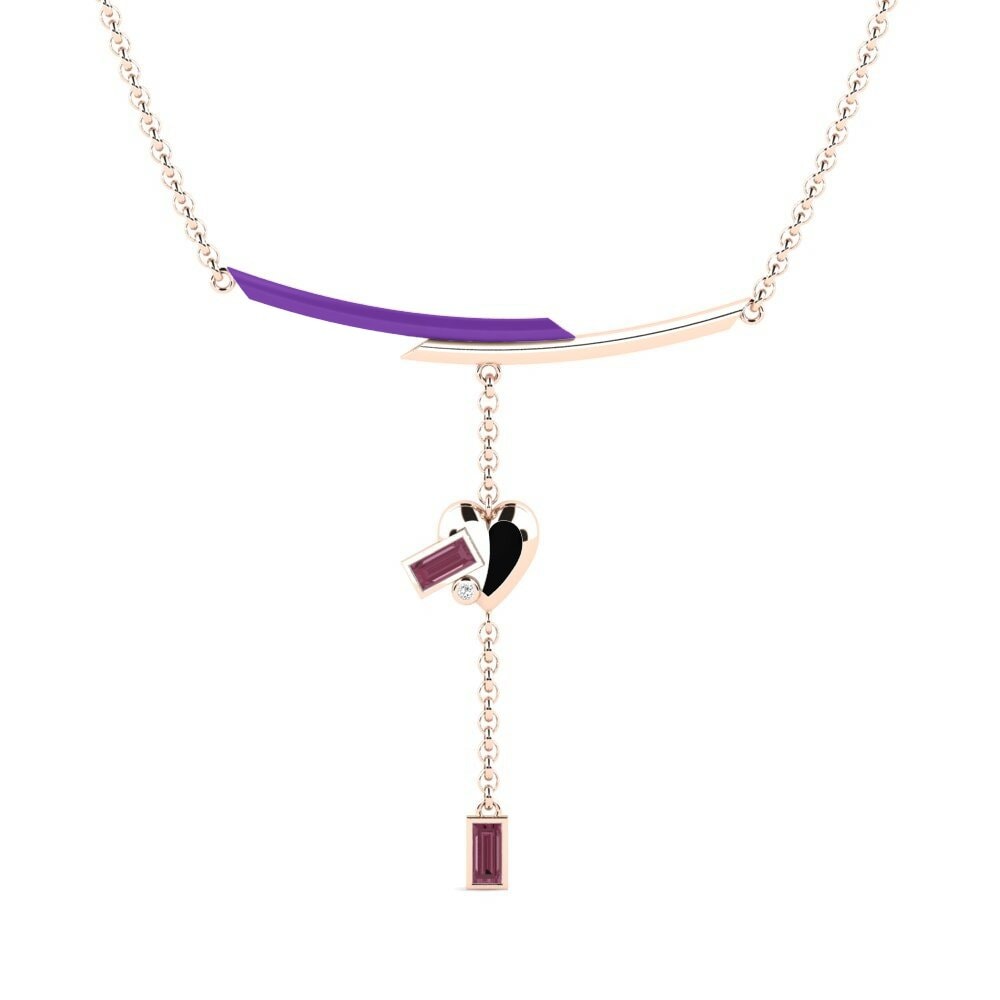 Vàng Hồng 18K Đá Rhodolite Dây chuyền nữ Eccitazioner
