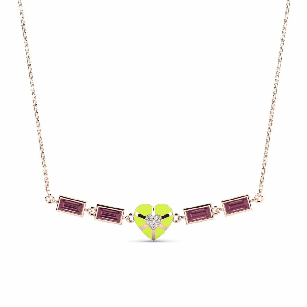 Vàng Hồng 9K Đá Rhodolite Dây chuyền nữ Emmara