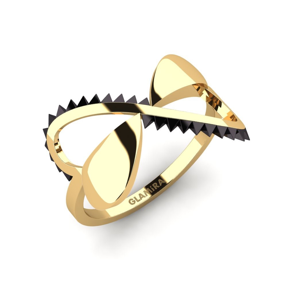 Heart Fearless Endlion 585 Yellow Gold with Black Rhodium