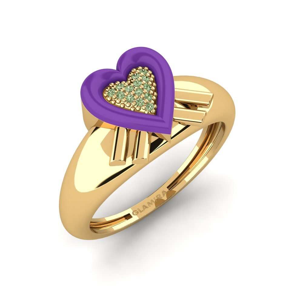 Diamante Verde Anillo Extragrande