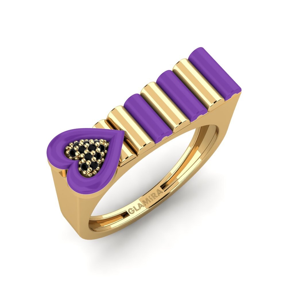 Diamante Negro Anillo Fresco