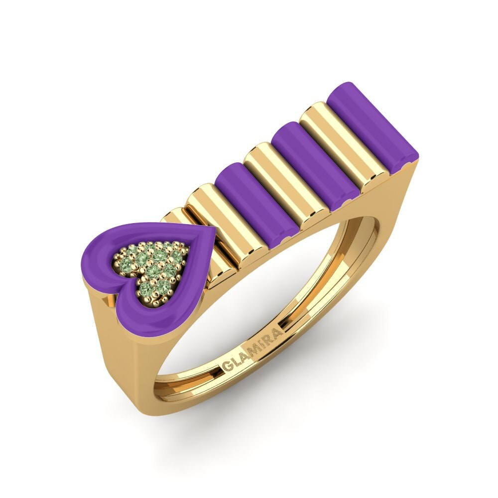 Diamante Verde Anillo Fresco
