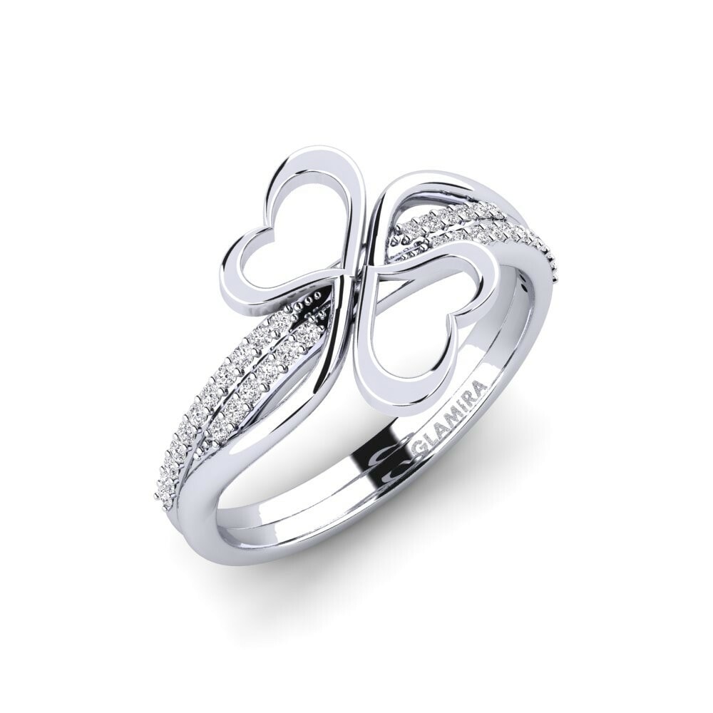 Heart Rings GLAMIRA Hjerteni 585 White Gold Diamond