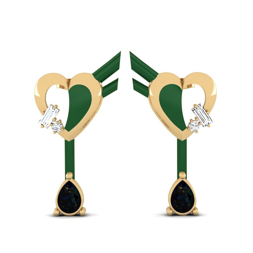 Studs Black Opal Earrings
