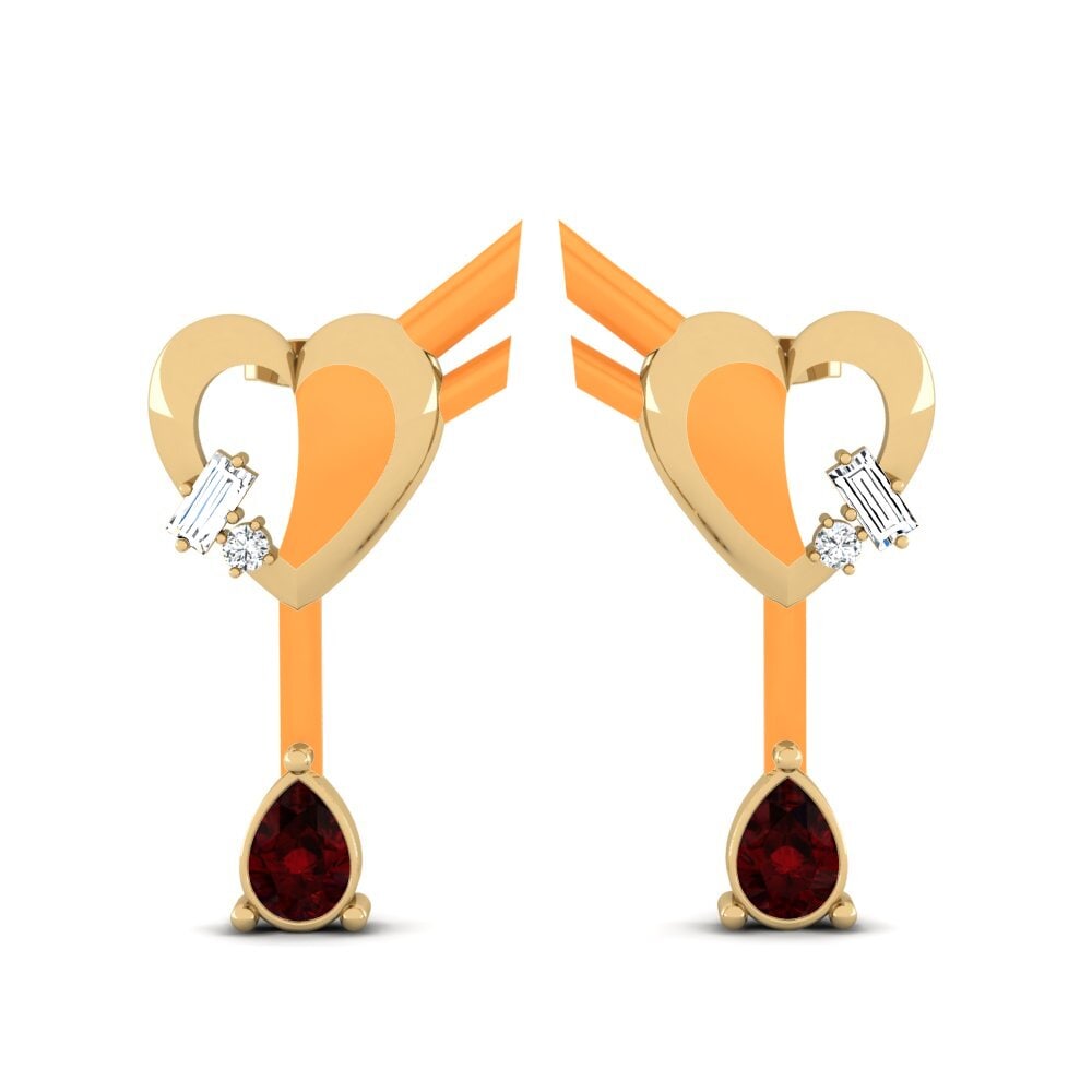 Pendientes Granate Pendientes de botón