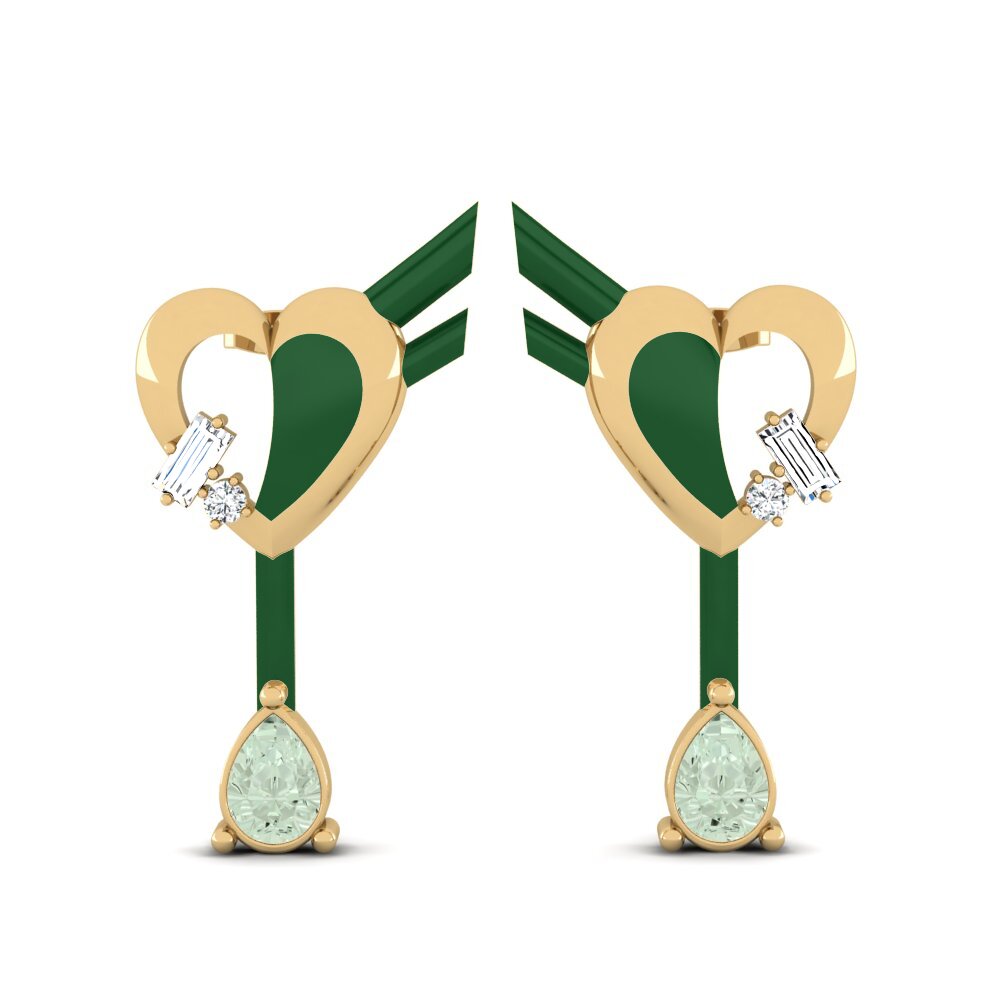 Pendientes Amatista verde Pendientes de botón