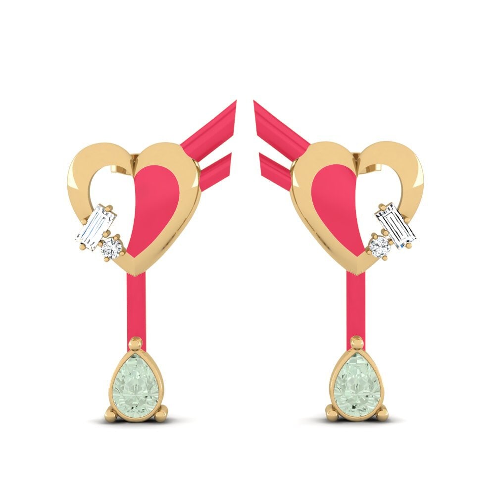 Studs Green Amethyst Earrings