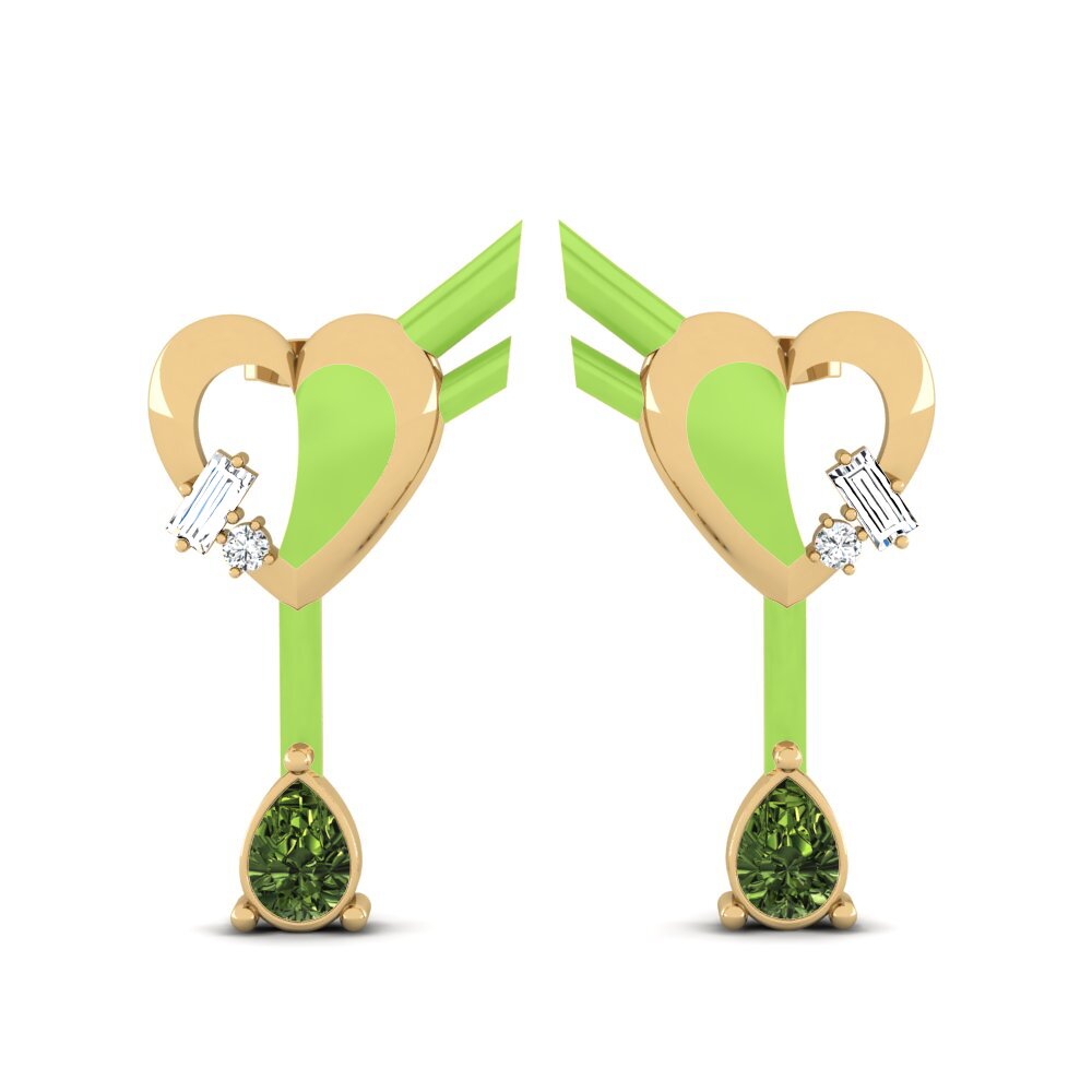 Pendientes Zafiro Verde Pendientes de botón