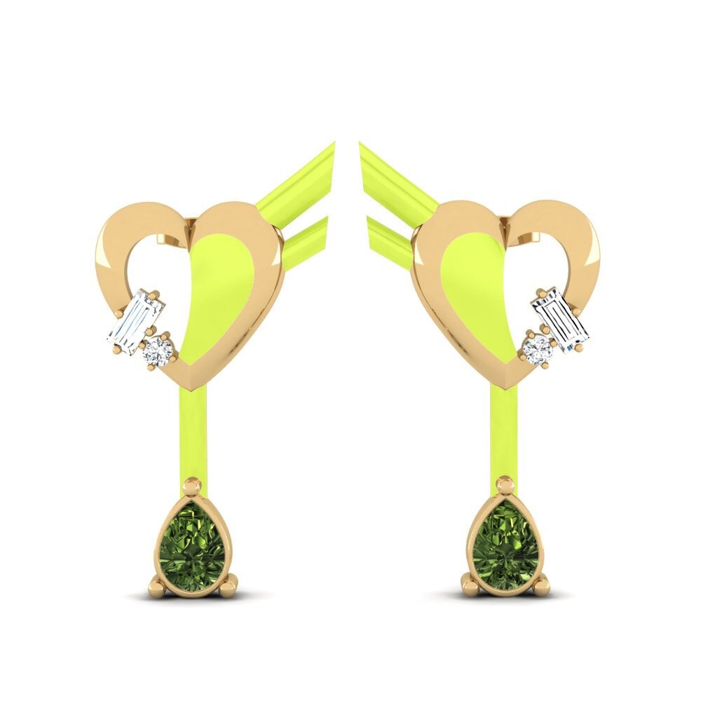 Pendientes Zafiro Verde Pendientes de botón