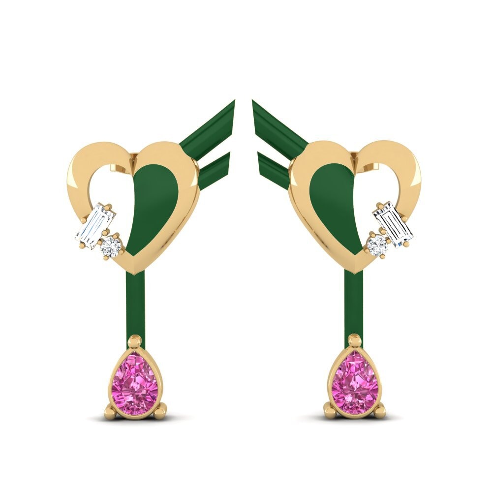 Pendientes Topacio Rosa Pendientes de botón