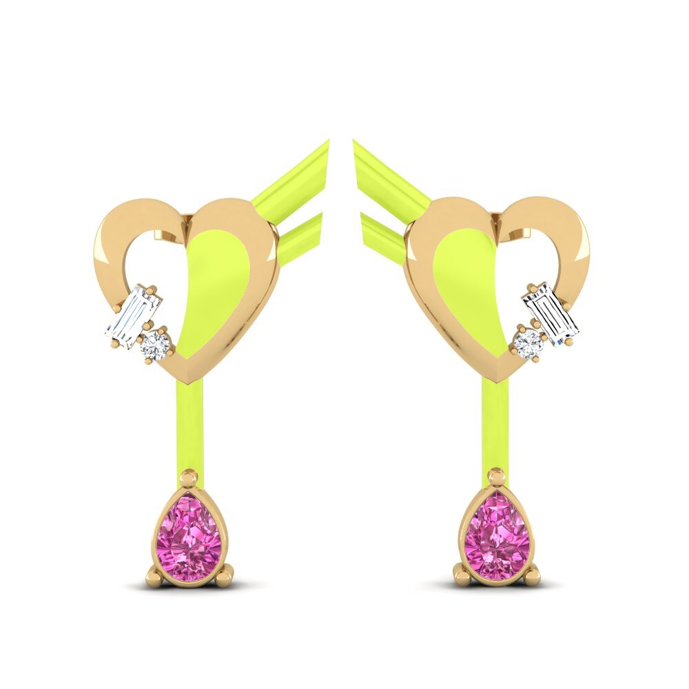 Studs Pink Topaz Earrings