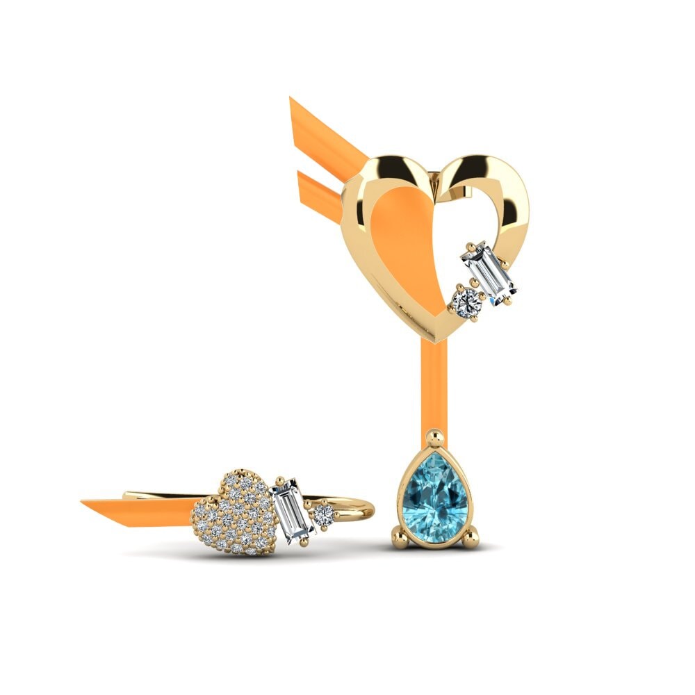 Climber Blue Zircon Earrings