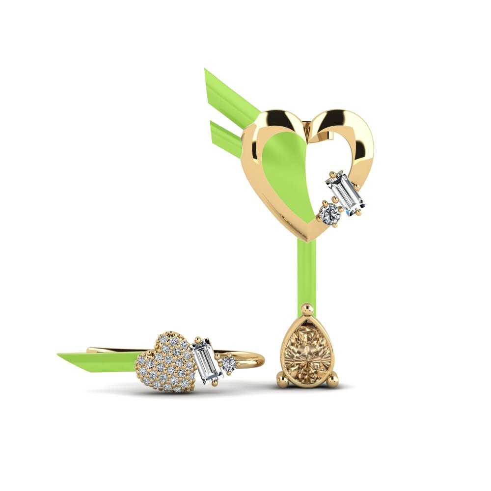 Pendientes Diamante Marrón Trepadores