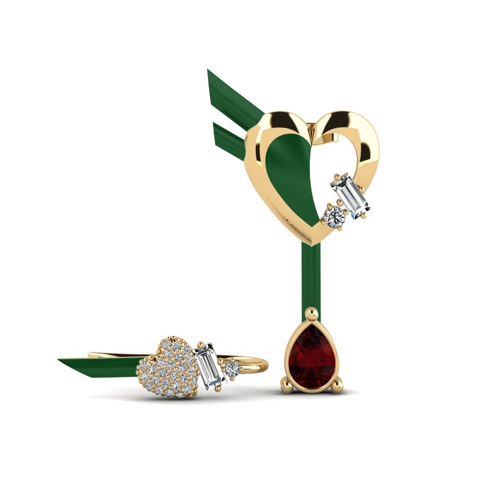 Pendientes Granate Trepadores