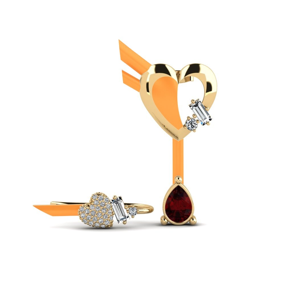 Pendientes Granate Trepadores