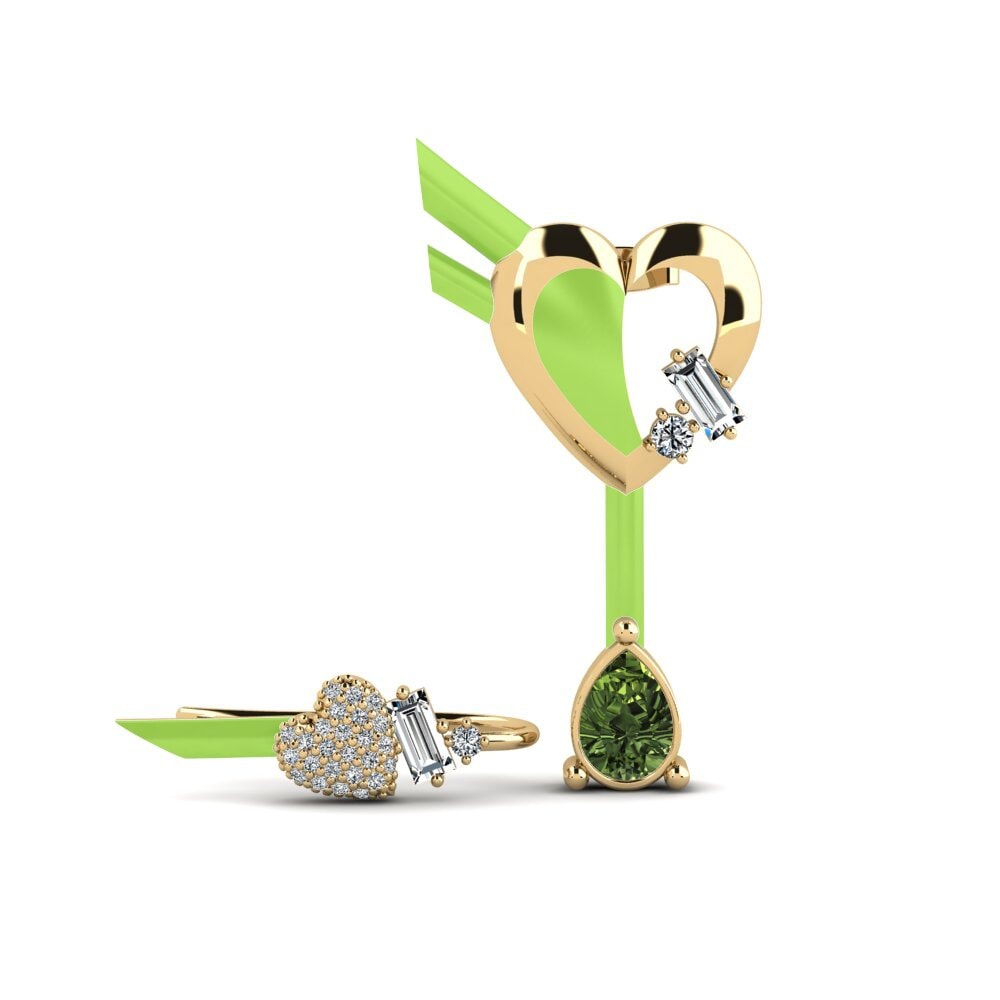 Pendientes Zafiro Verde Trepadores
