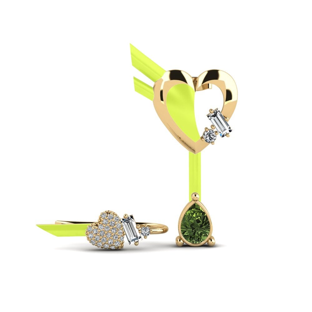Pendientes Zafiro Verde Trepadores
