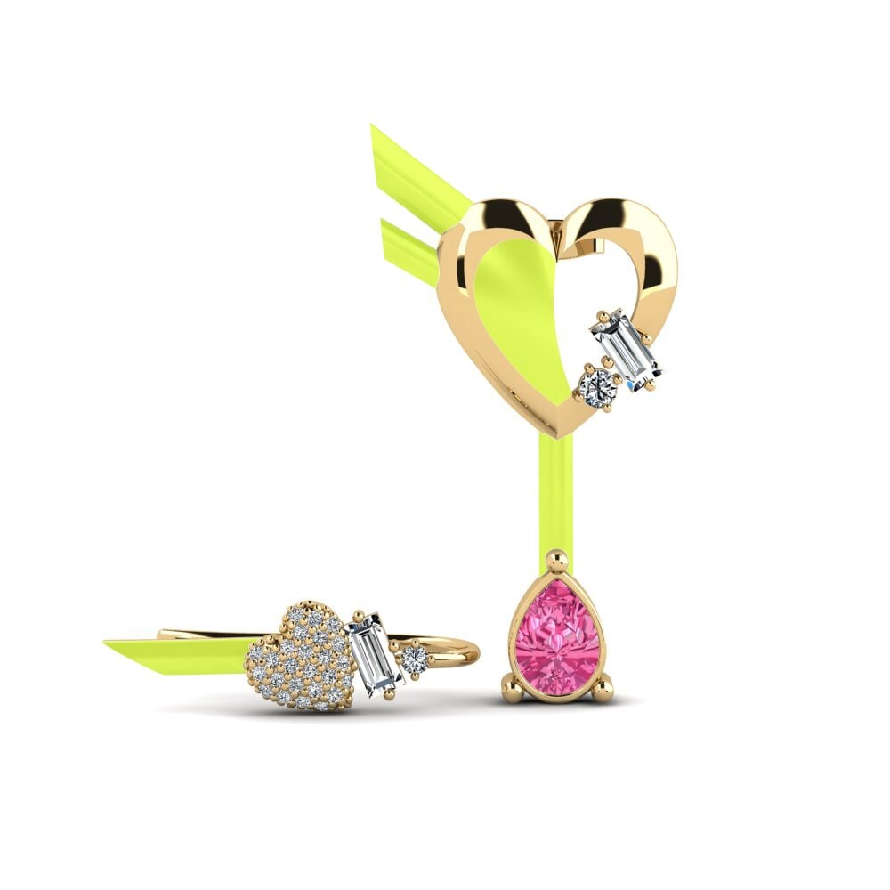 Pendientes Turmalina rosa Trepadores