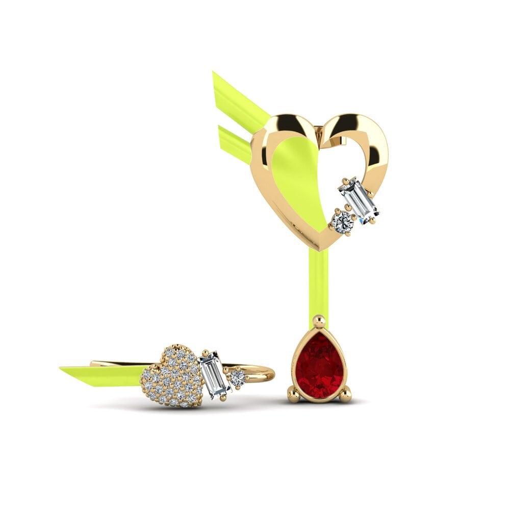 Climber Red Zirconia Earrings