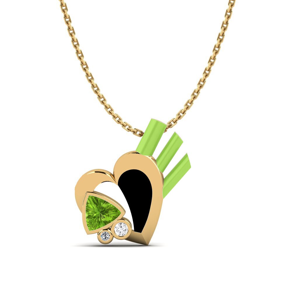 Halsketten Herz Peridot