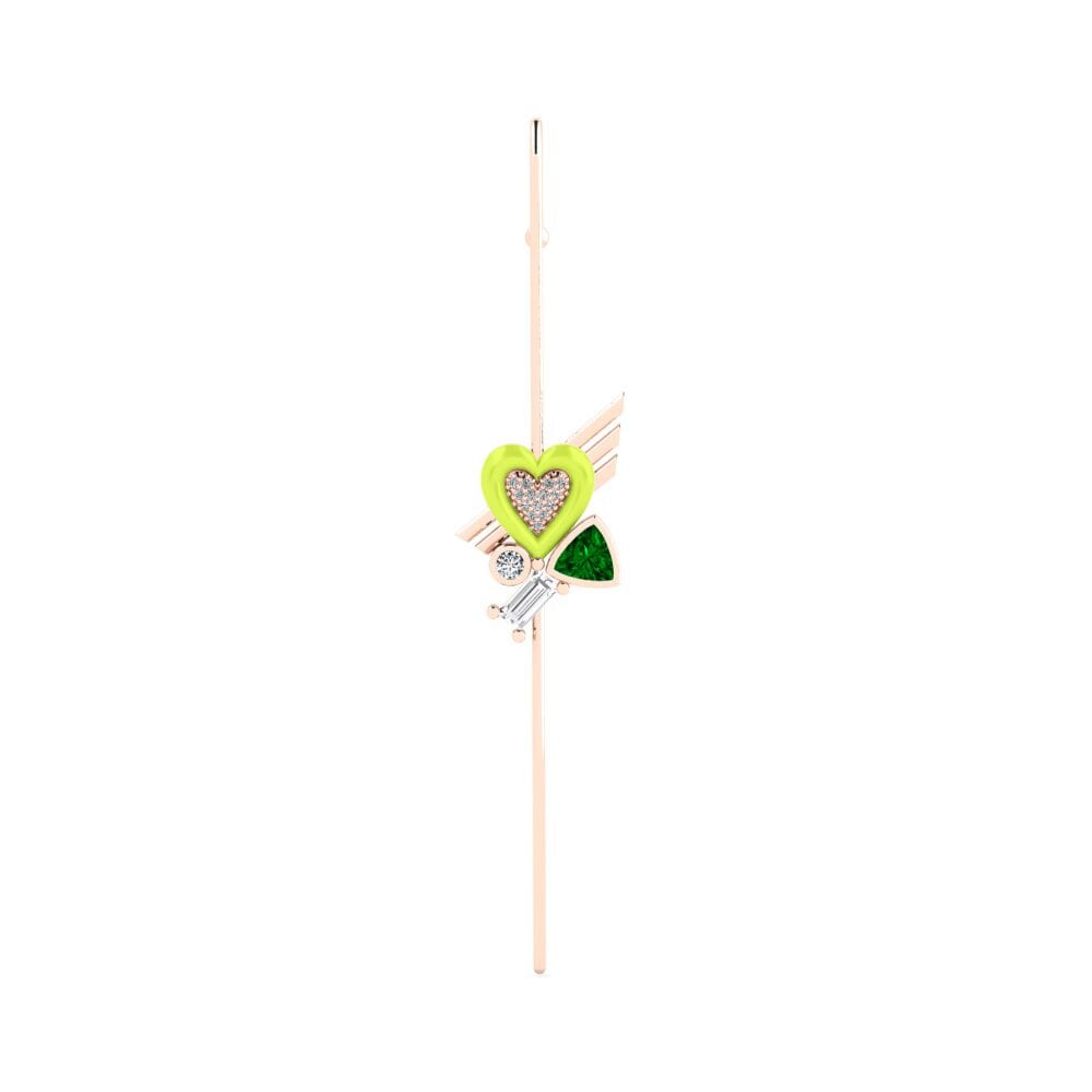 Rotgold 585 Grüner Zirkonia Ohrpiercings Innamorato