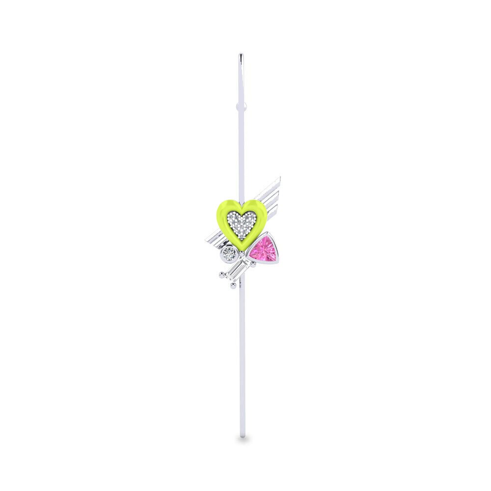 18ct White Gold Pink Topaz Ear Piercing Innamorato