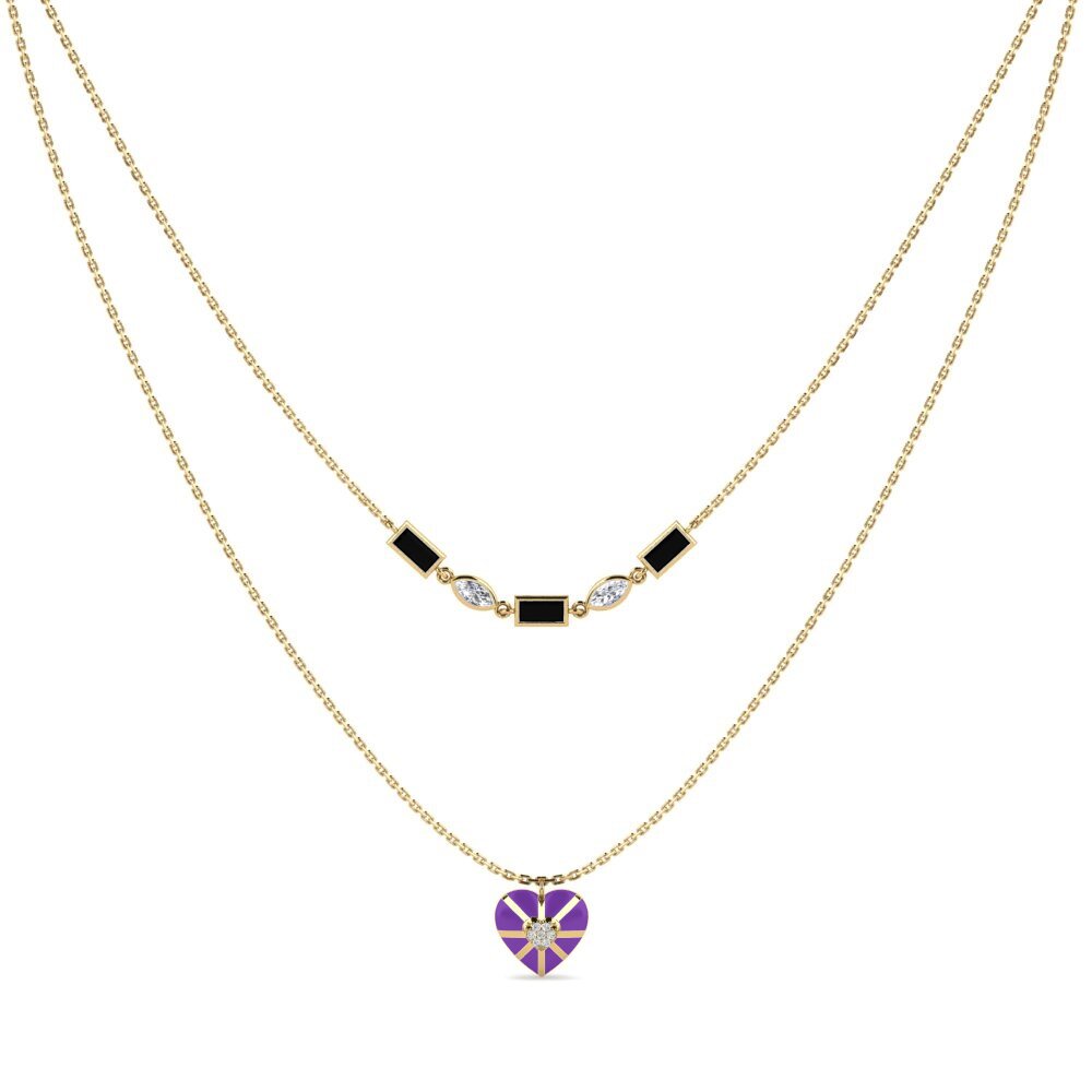 Black Onyx Women's Necklace Maroon