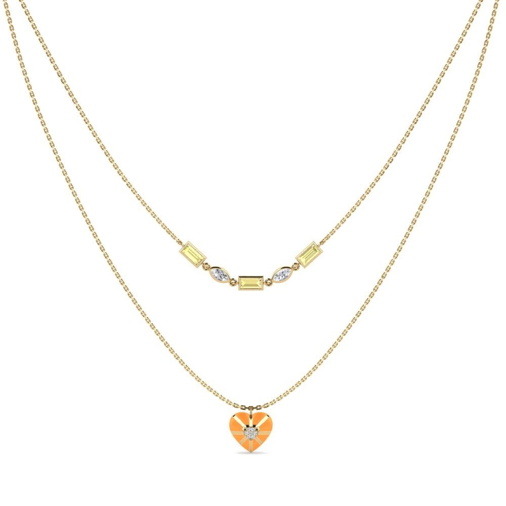 Yellow Sapphire Necklace Maroon